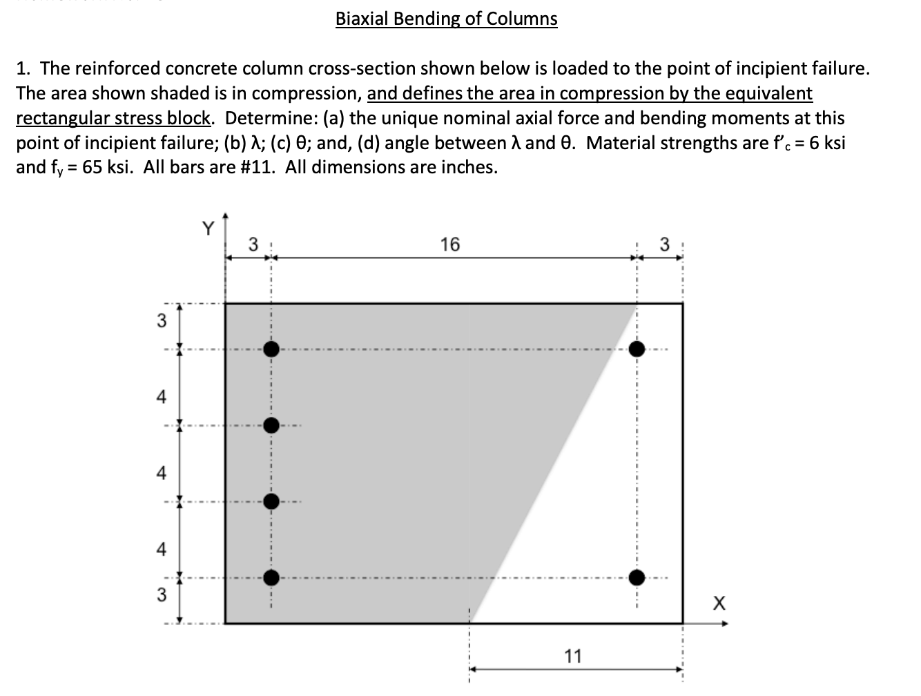 Biaxial Bending of Columns 1. The reinforced concrete