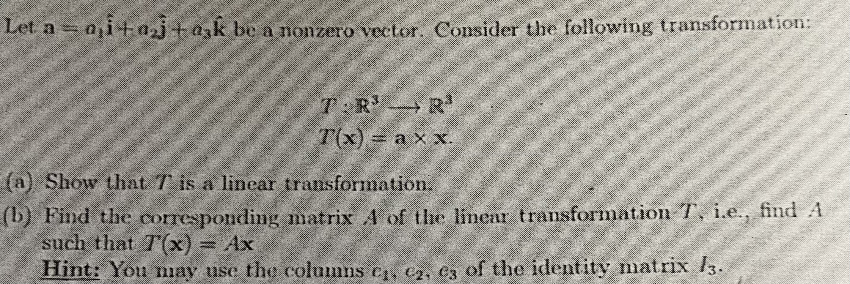 Solved Let A=a1i^+a2j^+a3k^ Be A Nonzero Vector. Consider | Chegg.com