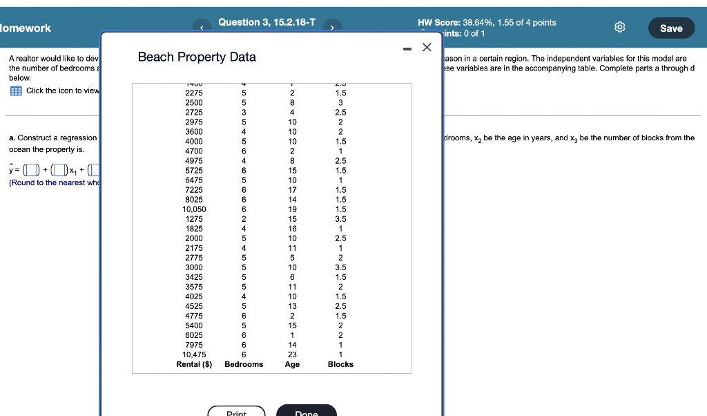Solved a. Construct a regression model using all three | Chegg.com