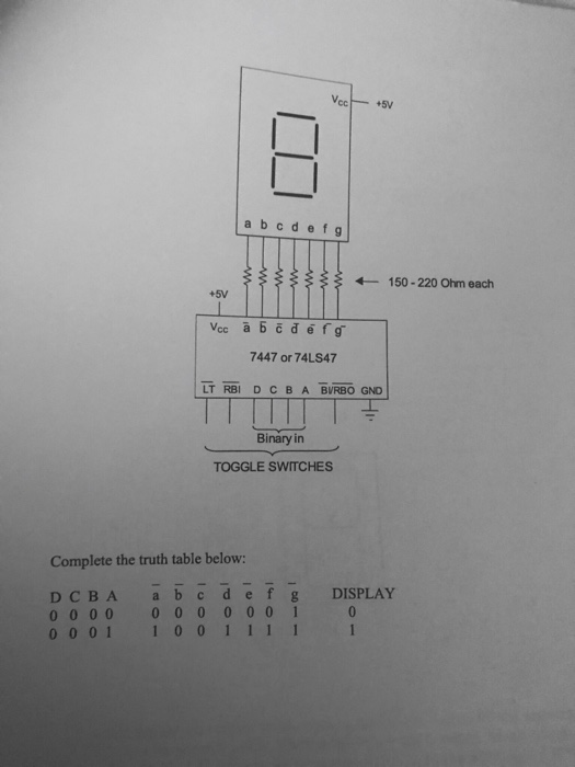 Solved Decoders And The Seven Segment Display Objectives 1