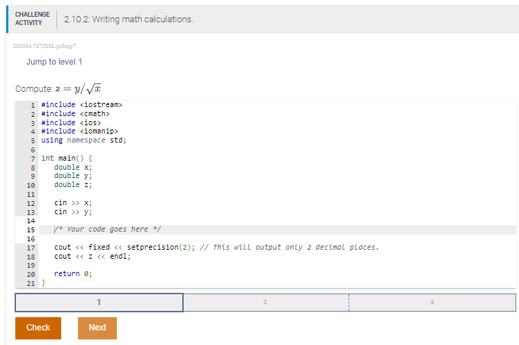 Solved CHALLENGE ACTIVITY 2.10.2: Writing math calculations. | Chegg.com