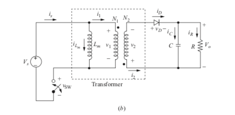 Solved Problem 4: Flyback converter Vin = 300V, V. = 6V, D = | Chegg.com