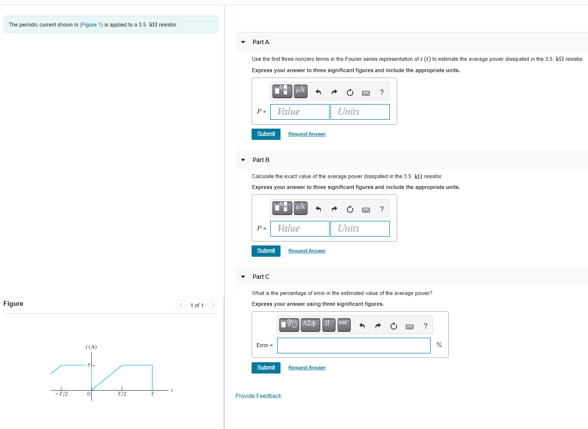 Solved The periodic current shown in (Figure 1) is applied | Chegg.com