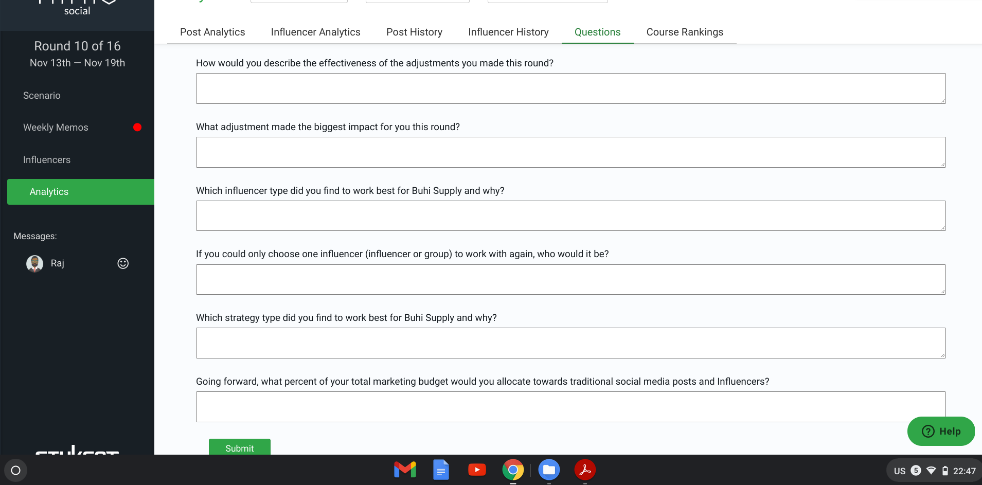 Solved social Post Analytics Influencer Analytics Post | Chegg.com