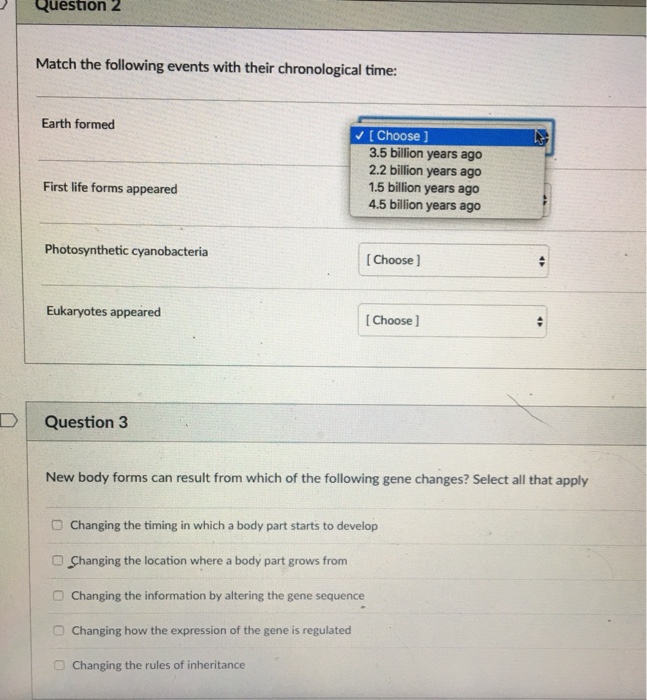 Solved Question 2 Match the following events with their | Chegg.com