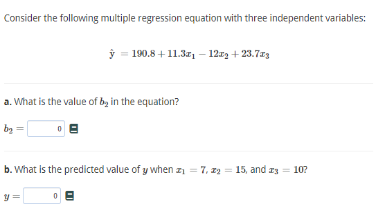 Solved Consider the following multiple regression equation | Chegg.com