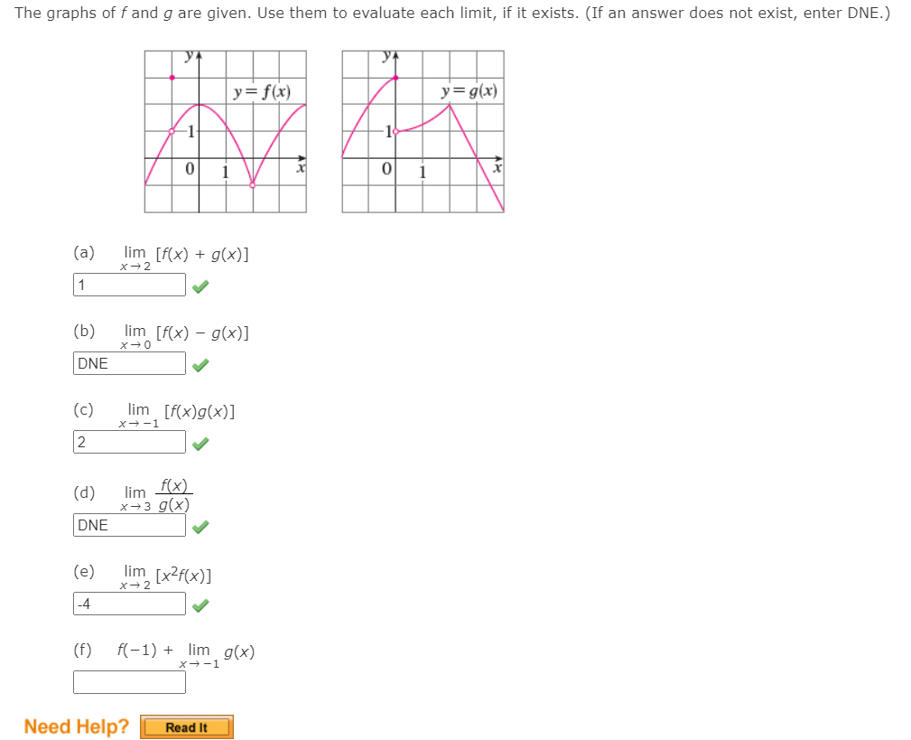 Solved The graphs of f and g are given. Use them to evaluate | Chegg.com