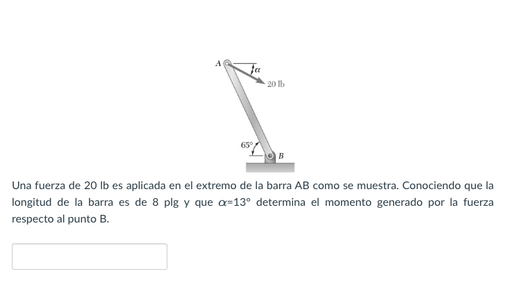 Solved A 20-lb force is applied to the end of the bar AB as | Chegg.com