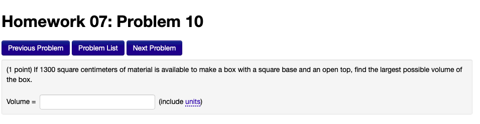 Solved Homework 07: Problem 10 Previous Problem Problem List | Chegg.com