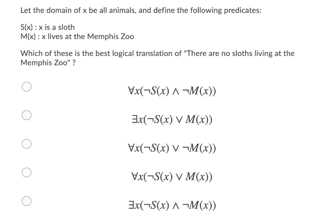 Solved Let the domain of x be all animals, and define the | Chegg.com