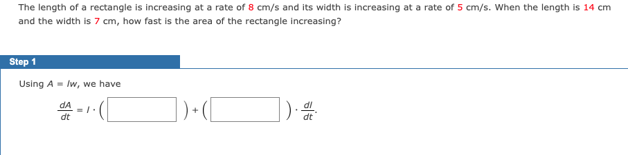 Solved The length of a rectangle is increasing at a rate of | Chegg.com