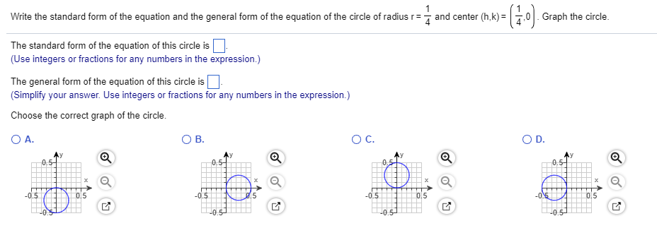 Solved Write The Standard Form Of The Equation And The 