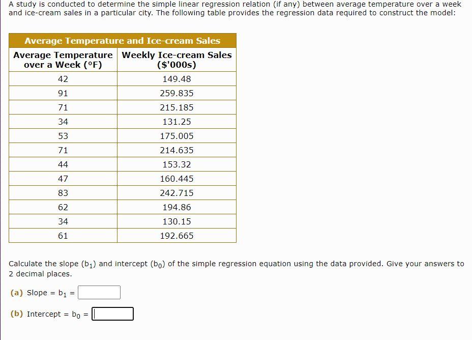 Solved A study is conducted to determine the simple linear