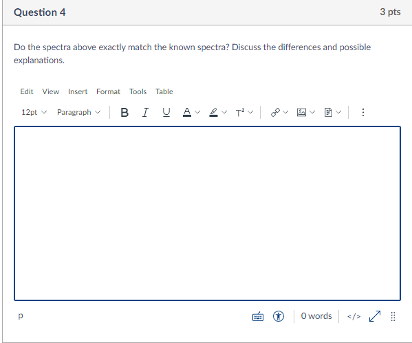 Do the spectra above exactly match the known spectra? Discuss the differences and possible explanations.