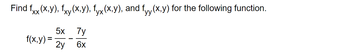 Solved Find Fy X Y If F X Y X2 3xy 7y2 7y²