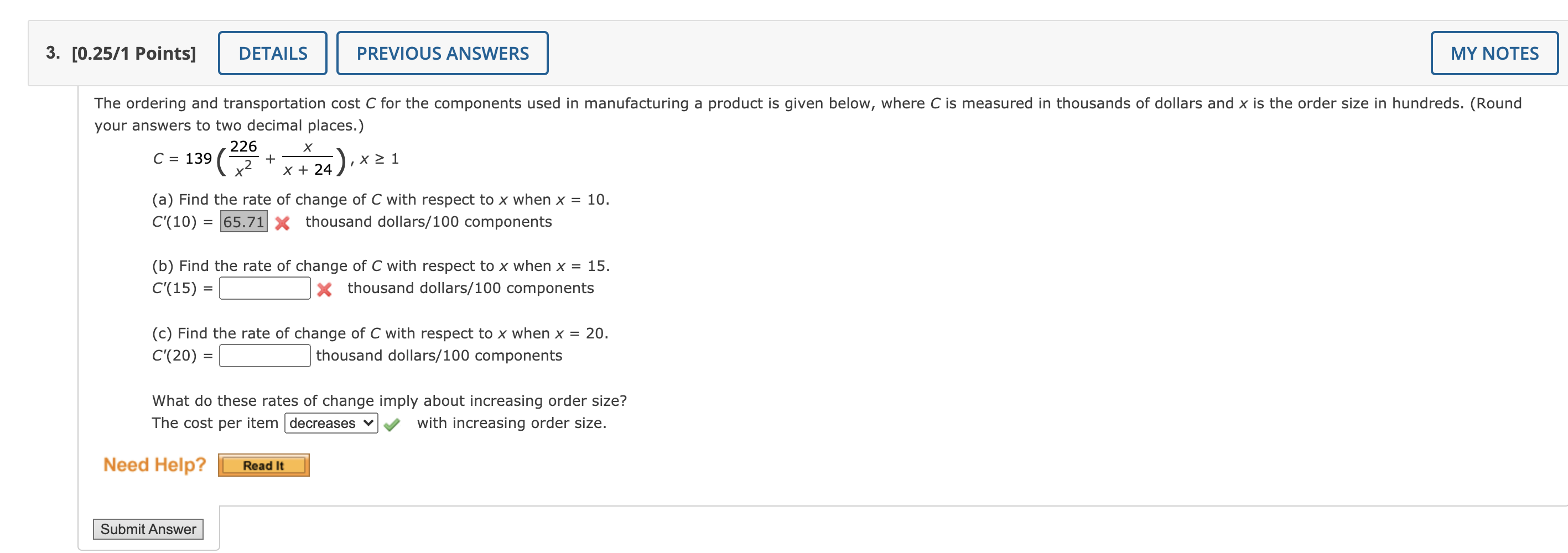 Solved 3. [0.25/1 Points] DETAILS PREVIOUS ANSWERS MY NOTES | Chegg.com
