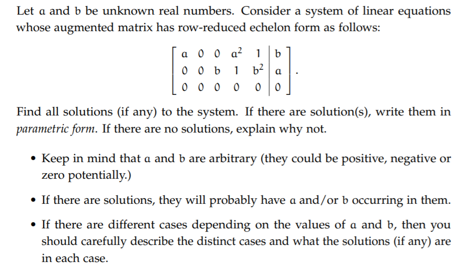 Solved Let A And B Be Unknown Real Numbers. Consider A | Chegg.com