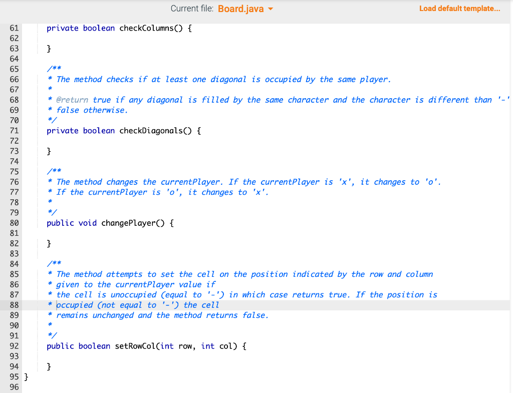Solved This project creates a simple Tic-Tac-Toe game. You | Chegg.com