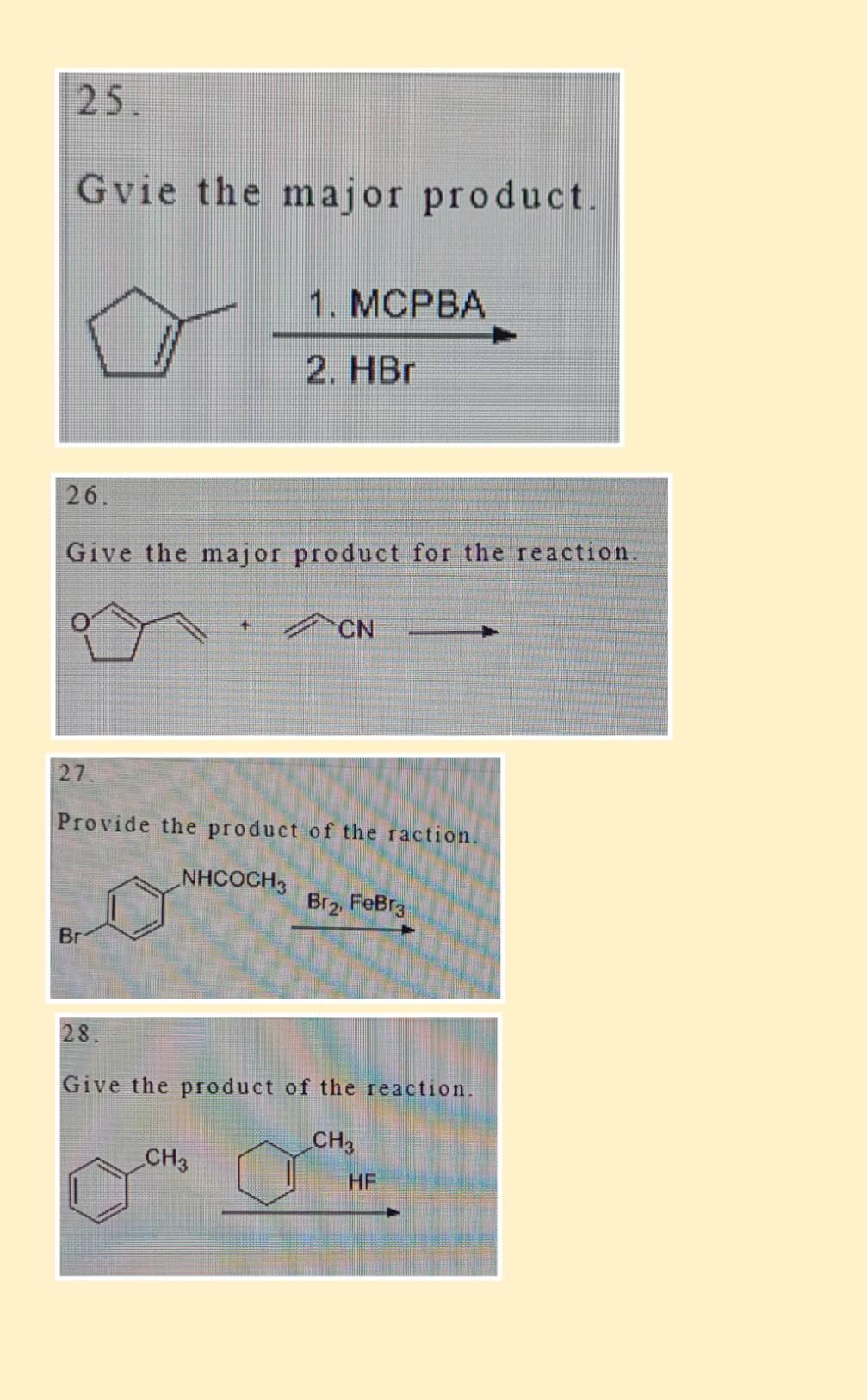 Solved Gvie the major product. 26. Give the major product | Chegg.com