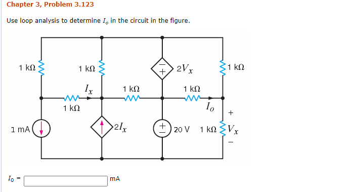 Solved Chapter 3, Problem 3.123 Use loop analysis to | Chegg.com