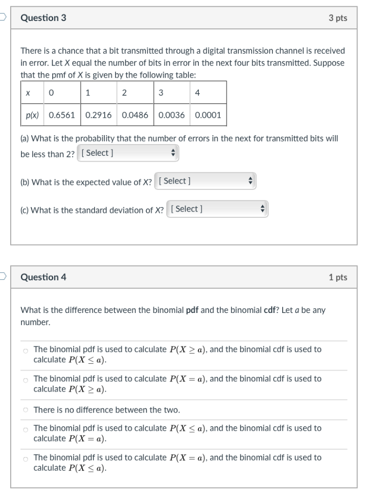 Solved Question 3 3 pts There is a chance that a bit | Chegg.com
