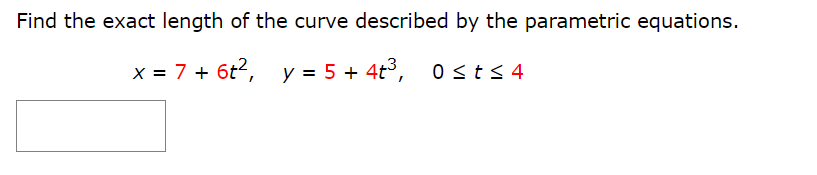 Solved Find The Exact Length Of The Curve Described By The