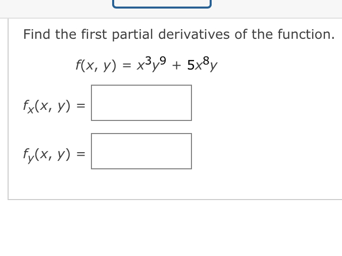 Solved Find The First Partial Derivatives Of The Function