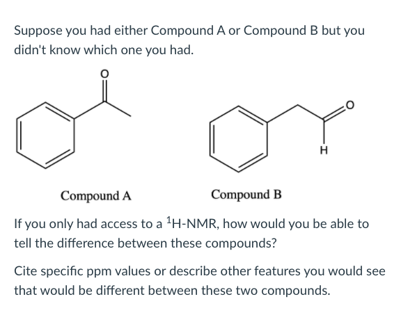 Solved Suppose You Had Either Compound A Or Compound B But | Chegg.com