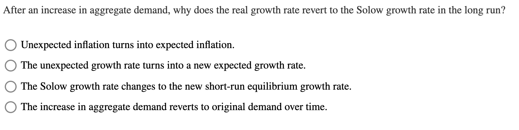 Solved After an increase in aggregate demand, why does the | Chegg.com