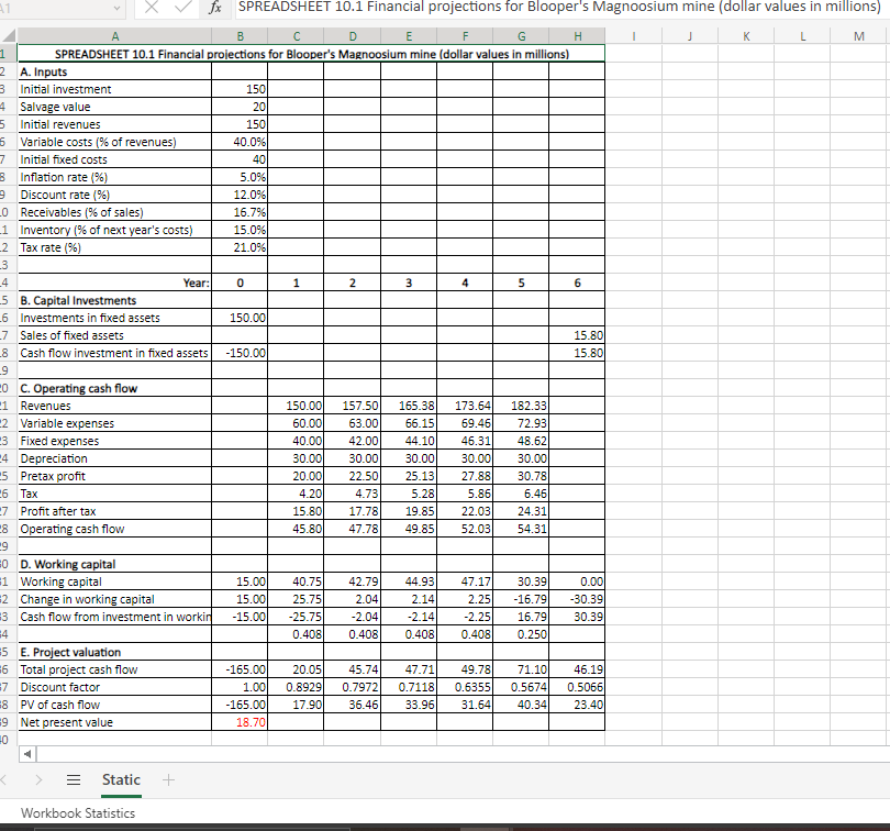 Solved SPREADSHEET 10.1 Financial projections for Blooper's | Chegg.com