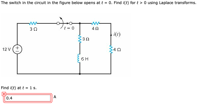Solved The switch in the circuit in the figure below opens | Chegg.com