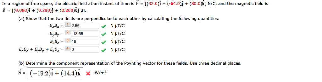 Solved In a region of free space, the electric field at an | Chegg.com