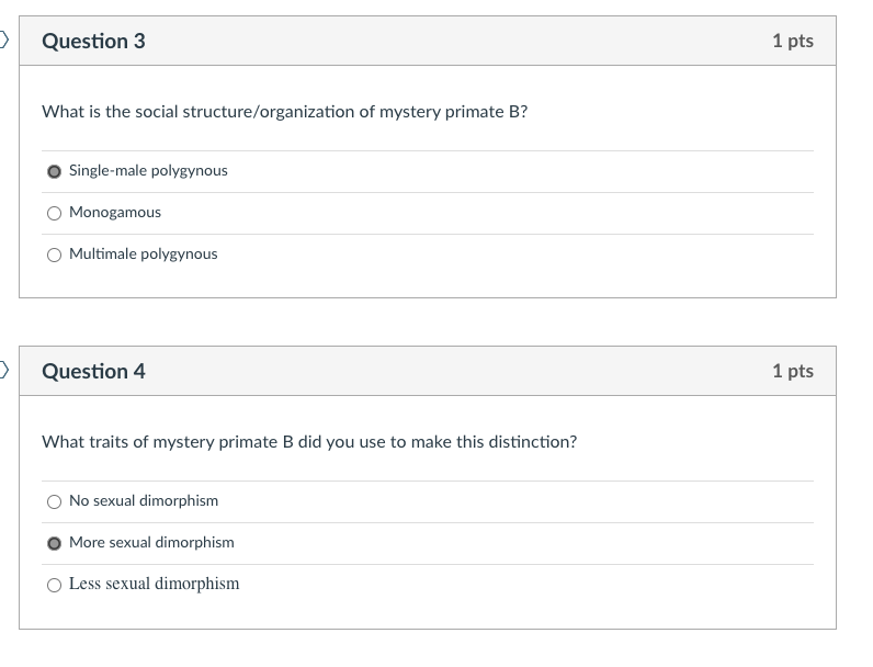 Solved Mystery Primate BWhat Is The Social | Chegg.com