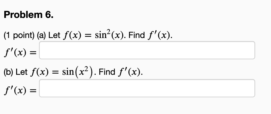 Solved (1 Point) Let F(x) = Cos; X+4). Find F'(x). F'(x) = | Chegg.com