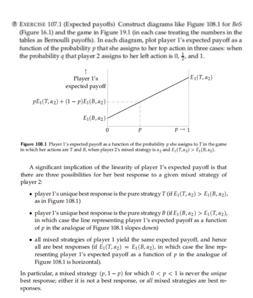 Solved EXERCISE 107.1 (Expected payoffs) Construct diagrams | Chegg.com