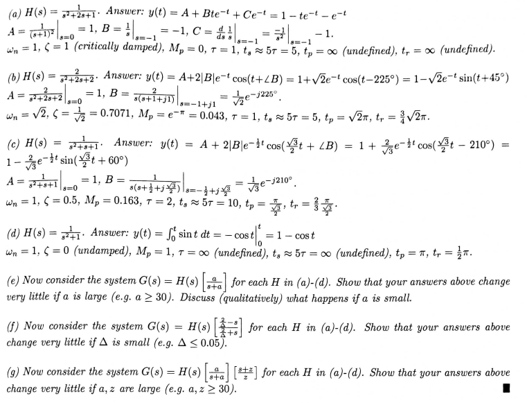 Solved Exercise 3.3.2 (Standard Second Order System Step | Chegg.com