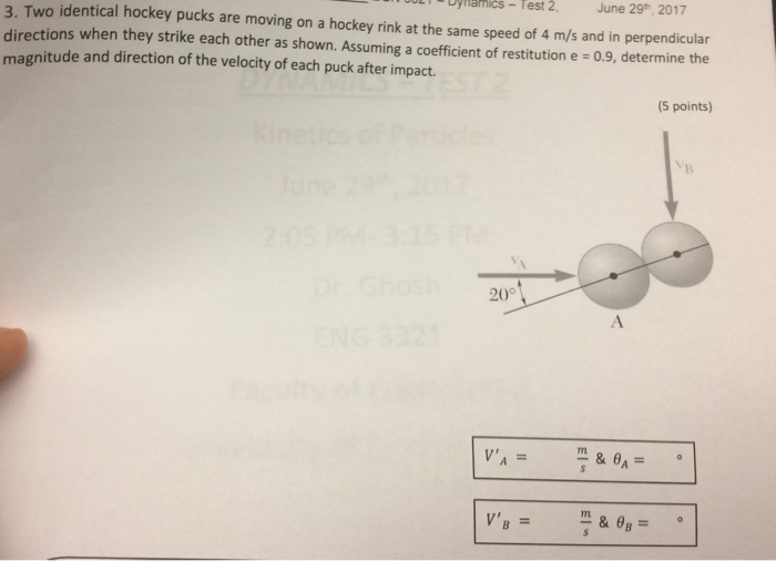 Solved Two identical hockey pucks are moving on a hockey