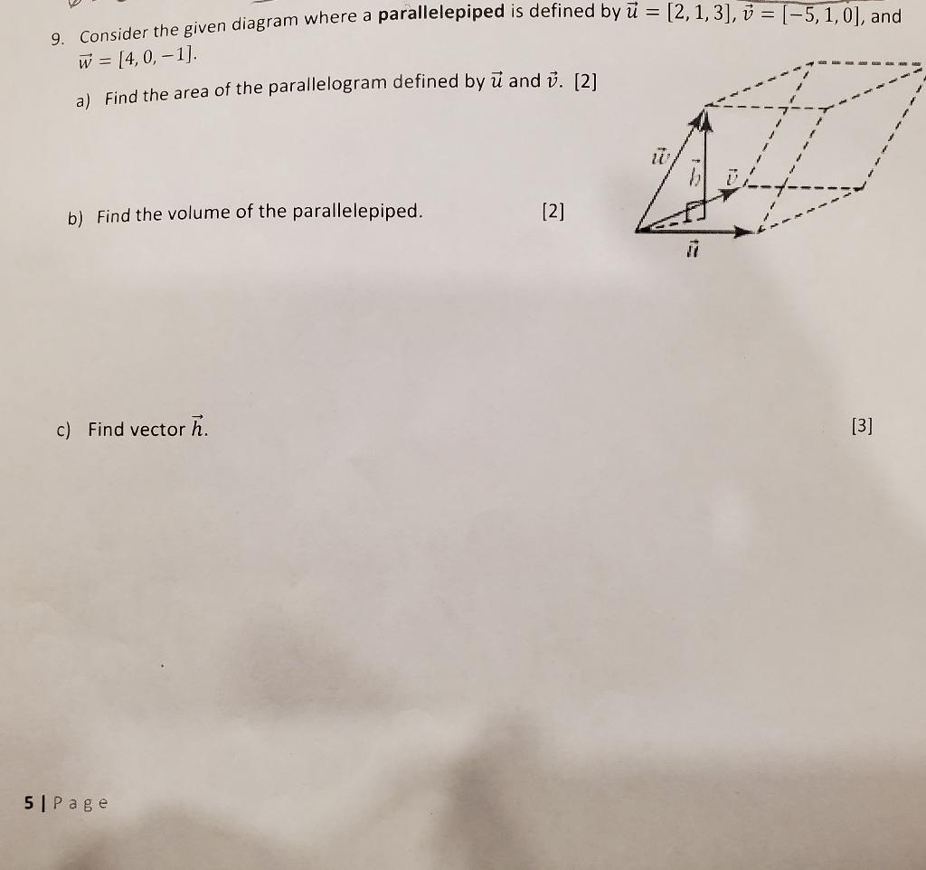 Solved 9. Consider the given diagram where a parallelepiped | Chegg.com