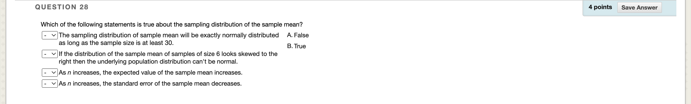 Solved QUESTION 28 4 points Save Answer Which of the | Chegg.com