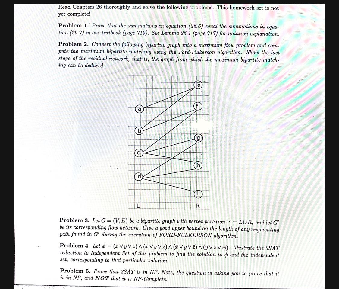 Solved Provide a mathematical proof for PROBLEM 5 ONLY. | Chegg.com