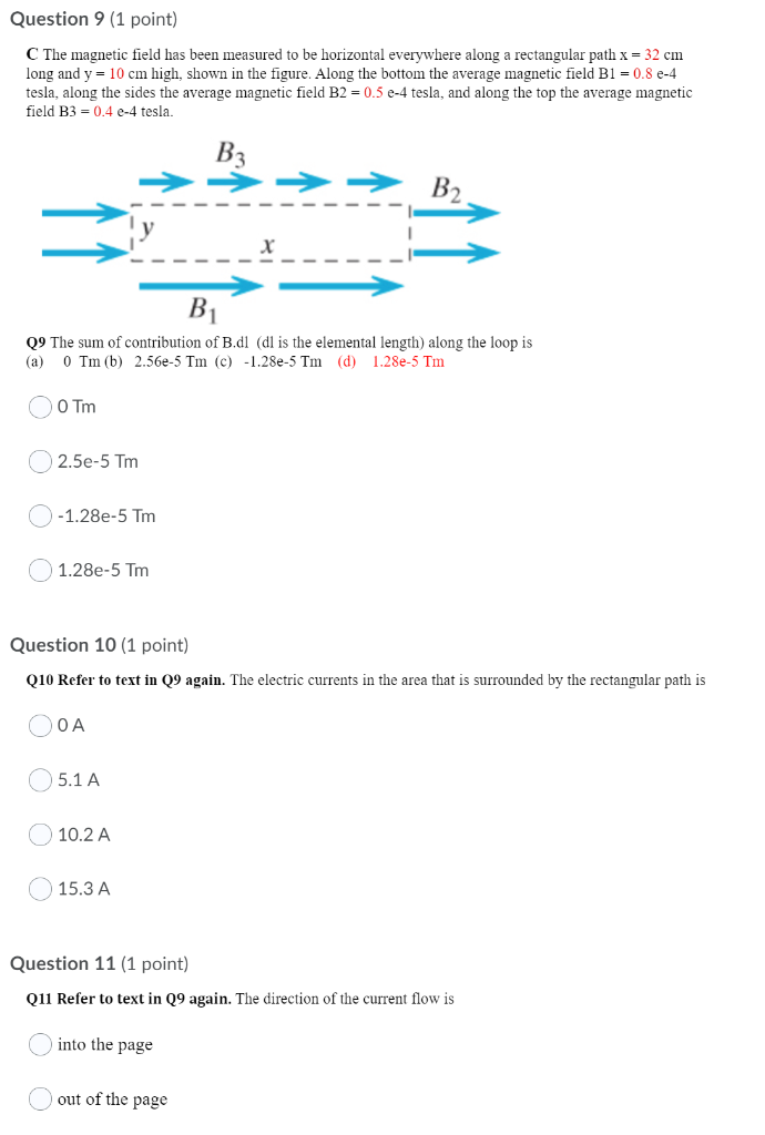Solved Question 9 (1 point) C The magnetic field has been | Chegg.com