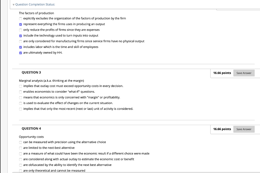 Solved Question Completion Status: The factors of production 