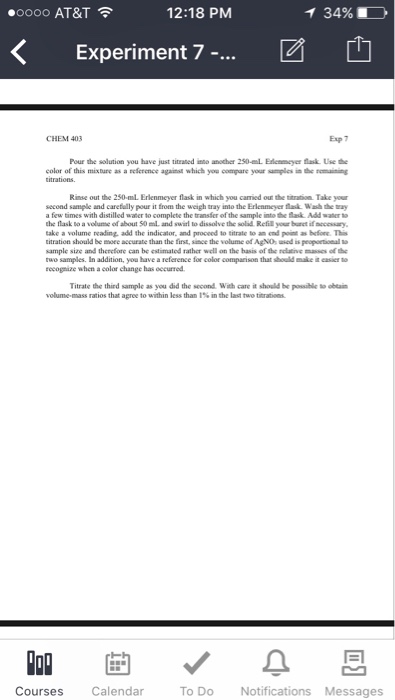 experiment 7 analysis of an unknown chloride