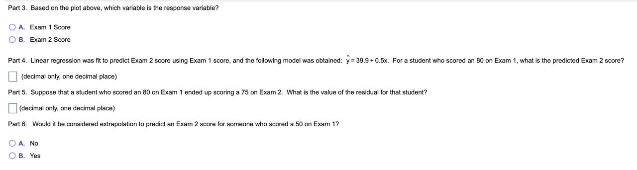 Solved We have scores for 106 students who took both Exam 1 | Chegg.com