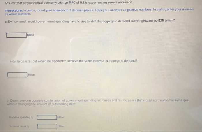 Solved Assume that a hypothetical economy with an MPC of 0.8 | Chegg.com