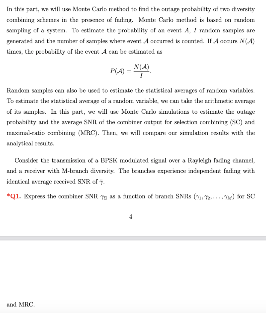 Solved In this part, we will use Monte Carlo method to find | Chegg.com