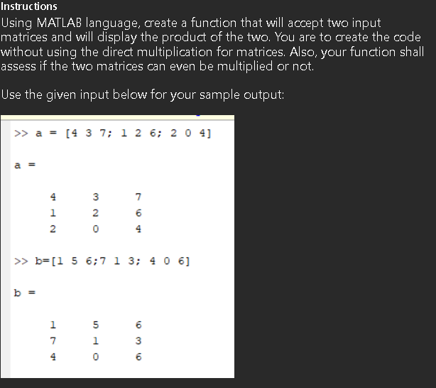 Solved Using Matlab Language Create A Function That Will 0194