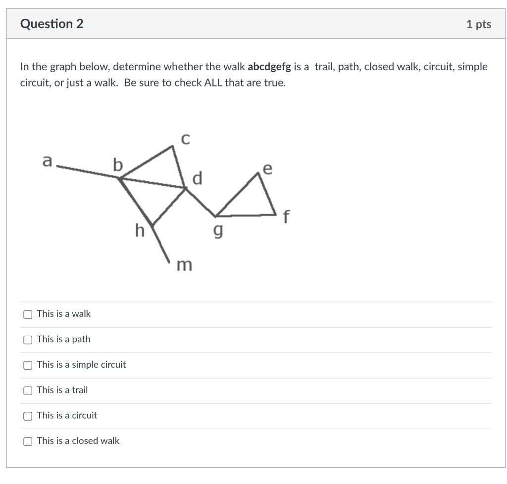 Solved Question 2 1 pts In the graph below, determine | Chegg.com