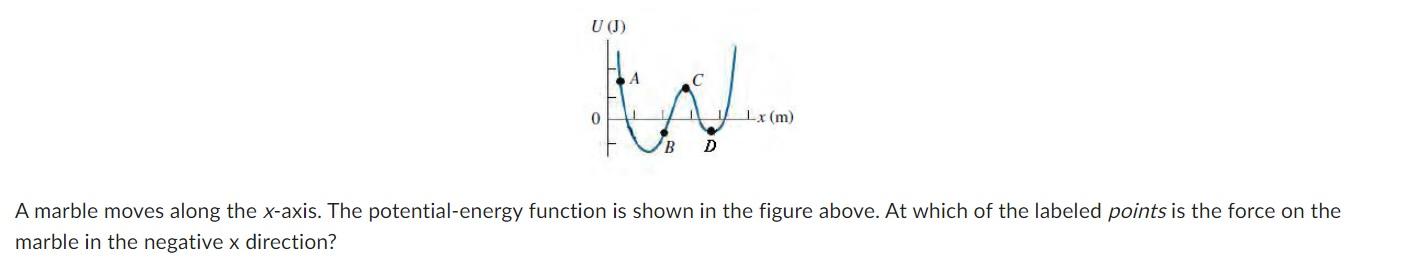 Solved A marble moves along the x-axis. The potential-energy | Chegg.com