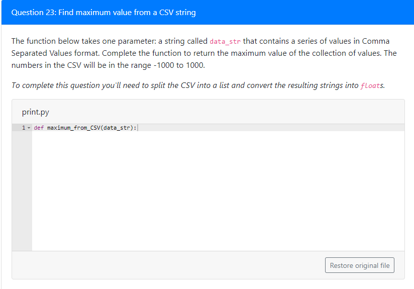 solved-question-23-find-maximum-value-from-a-csv-string-the-chegg